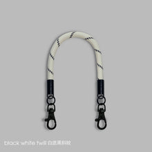 Load image into Gallery viewer, B/W twill 白底黑斜紋 -「金屬版」多用途電話繩連電話扣