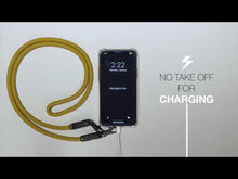 Load and play video in Gallery viewer, 3D white blue 立體藍白 -「金屬版」多用途電話繩連電話扣